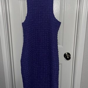 High Neck Bodycon Sleeveless Purple Midi Dress
